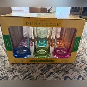 Williams Sonoma Duraclear Multicolor Tumbler Glasses - Set of 6